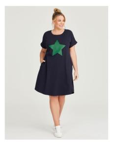 Myer - Cotton Star Print Dress in Navy