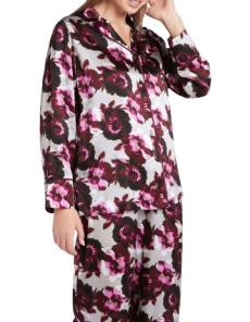 Myer - Flore Silk Pyjama Blouse in Plum