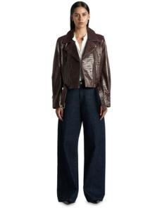 Myer - Leather Biker Jacket in Pinot
