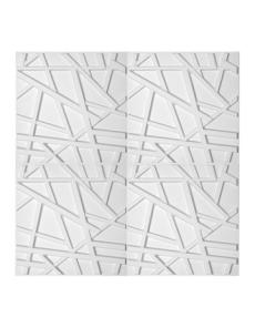 Myer - 3D PVC Wall Panels Eco-friendly Paintable Home Background Decorate 50x50cm 12 Pieces in Matte White