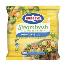 Coles - Frozen Steam Fresh Baby Potatoes With Broccoli Carrots Peas & Herbs 2 pack