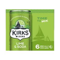 Coles - Mixers Lime & Soda Mini Cans 6x250mL