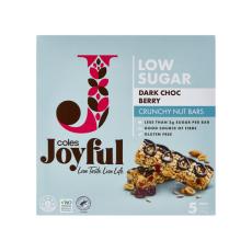 Coles - Joyful Crunchy Nut Bar Dark Chocolate Berry 5 Pack