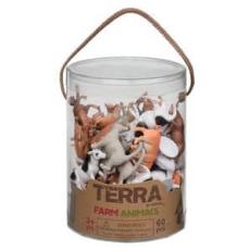 Target - Terra Farm Animals In A Tube - 60 Pieces
