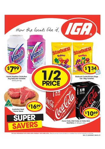 IGA Catalogue Half Prices April 8th Deals