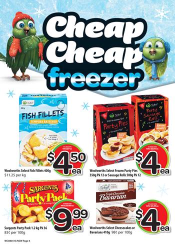 Woolworths Catalogue Specials Frozen Food