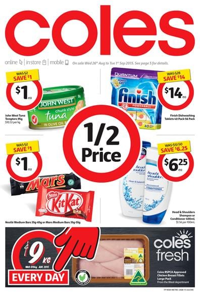 Coles Catalogue Specials 26 Aug - 1 Sep 2015