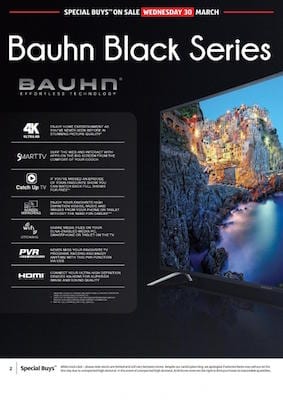 ALDI Catalogue Bauhn HD TV Prices Mar 2016