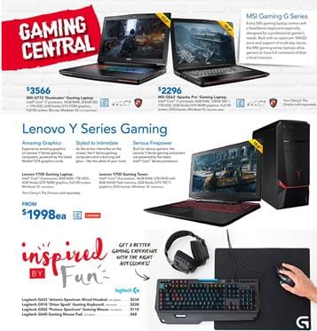 Harvey Norman Gaming Laptops and Desktop Computers April 2016