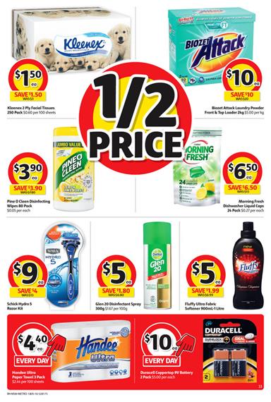 COLES HOUSEHOLD HALF PRICES 18 MAY 2016