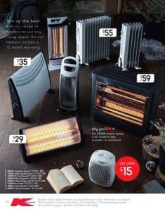 Kmart electric heaters may 27 2016