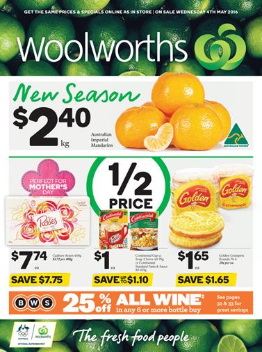 Woolworths Catalogue 2 May 2016 Sale