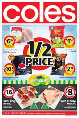 Coles Catalogue Half Prices 25 Jan 2017