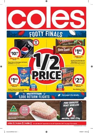 Coles Catalogue Footy Finals 20 - 26 September 2017