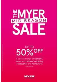 Myer Catalogue Mid Season Discounts 22 October 2017