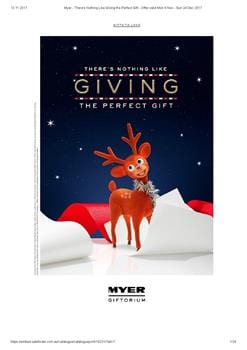 Myer Catalogue Christmas Gifts 6 Nov - 24 Dec 2017