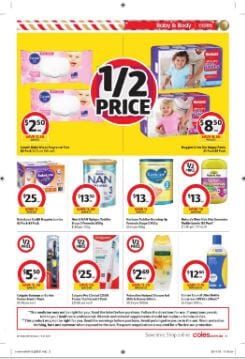 Coles Catalogue Baby Care Half-Price Sale 4 - 10 Dec 2019