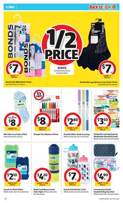 Coles Back to School Products 15 - 21 Jan 2020