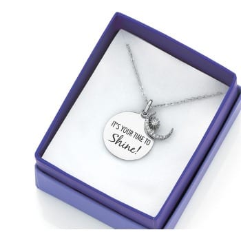STERLING SILVER CUBIC ZIRCONIA TIME TO SHINE PENDANT