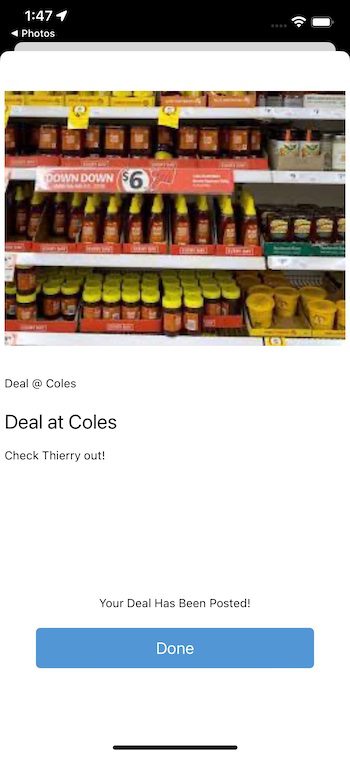 Posting Deal Aus - Depple - in-store deal app