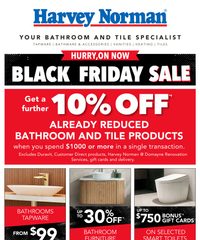 Harvey Norman Catalogue Bathroom & Tile Black Friday Sale November 13 - December 3, 2025
