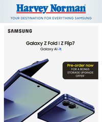 Harvey Norman Catalogue Samsung Pre-Order July 11 - 31, 2025